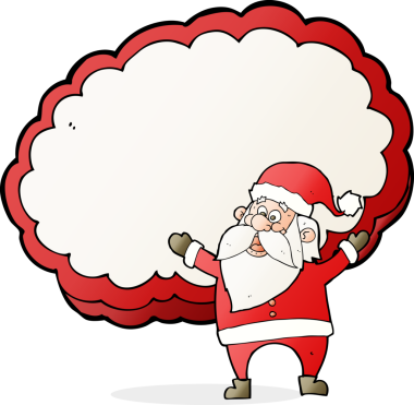 Bir insan tarafından çizilmiş Noel Baba çizgi filmi.