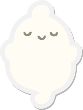 Bir insan tarafından çizilmiş cadılar bayramı hayalet çıkartması