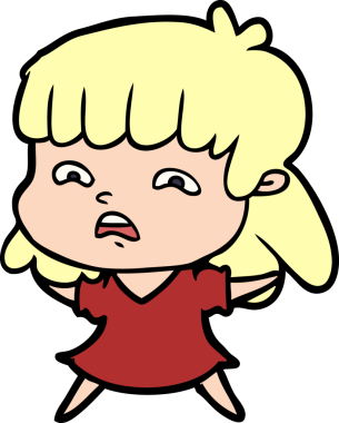 Bir insan tarafından çizilmiş endişeli bir karikatür.