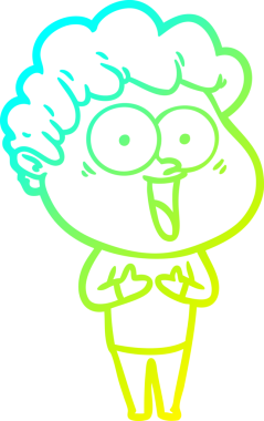 Bir insan tarafından çizilmiş mutlu bir adamın soğuk çizgi çizimi.