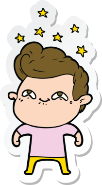 Bir insan tarafından çizilmiş heyecanlı bir adamın çıkartması.