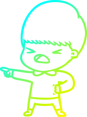 Bir insan tarafından çizilen bir çizgi filmin soğuk gradyan çizimi.