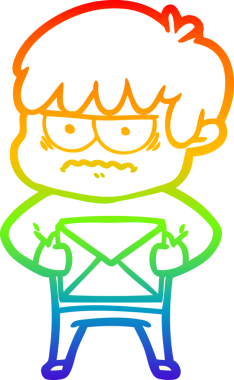 Gökkuşağı gradyan çizgi çizimi Bir insan tarafından çizilmiş bir çizgi film çocuğu