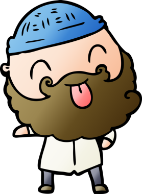 Bir insan tarafından çizilmiş sakallı bir adam.