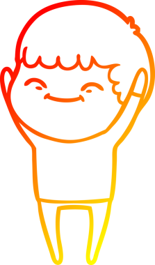 Bir insan tarafından çizilmiş gülümseyen bir çizgi film karakteri çizimi