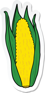 Bir insan tarafından çizilmiş mısırın çıkartması.