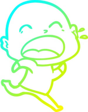 Bir insan tarafından çizilmiş kel adam diye bağıran bir çizgi film çizimi.