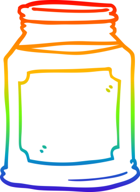 Kavanozda bir insan tarafından çizilmiş karikatür mumu çizimi