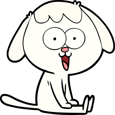 Bir insan tarafından çizilmiş şirin bir çizgi film köpeği.