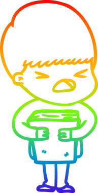 gökkuşağı gradyan çizgi çizimi bir insan tarafından çizilmiş stresli bir adam