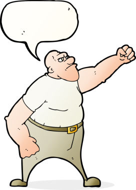 Bir insan tarafından çizilmiş konuşma balonlu kızgın adam çizgi filmi.