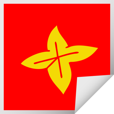 Bir insan tarafından çizilmiş bir sonbahar yaprağının kabuk soyma karikatürü