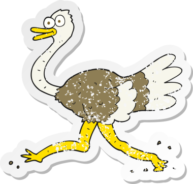 Bir insan tarafından çizilmiş deve kuşunun gerilimli çıkartması.