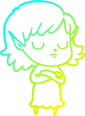 Bir insan tarafından çizilmiş soğuk gradyan çizgi çizimi.