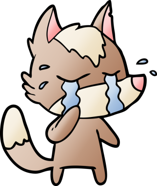 Bir insan tarafından çizilmiş ağlayan kurt çizgi filmi.