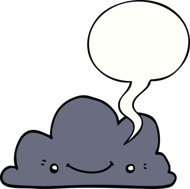 Bir insan tarafından çizilmiş tatlı bir çizgi film bulutu.