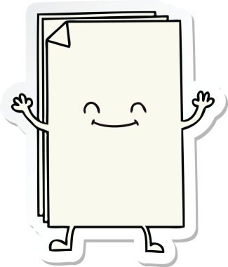 Bir insan tarafından çizilmiş garip bir el yazısı çizilmiş mutlu kağıtlar yığını.