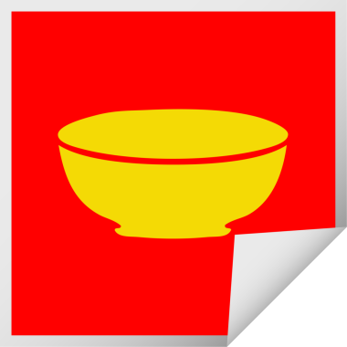 Bir insan tarafından çizilmiş kare soyulmuş tuhaf bir çizgi film kasesi.