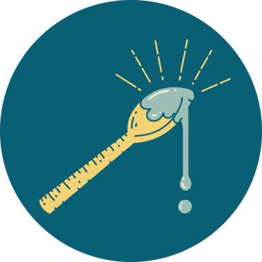 Bir insan tarafından çizilmiş bir kaşık bal dövmesi ikonu