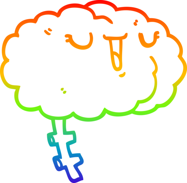 gökkuşağı gradyan çizimi bir insan tarafından çizilmiş mutlu bir çizgi beyin