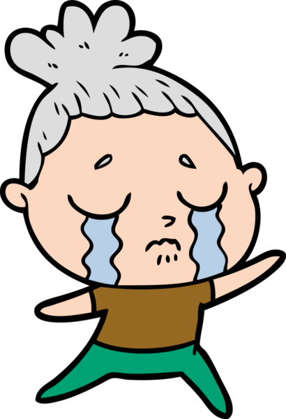 Bir insan tarafından çizilmiş ağlayan kadın çizgi filmi.