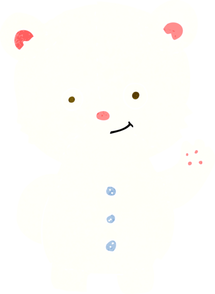 Bir insan tarafından çizilmiş kutup ayısı yavrusunu sallayan at arabası.