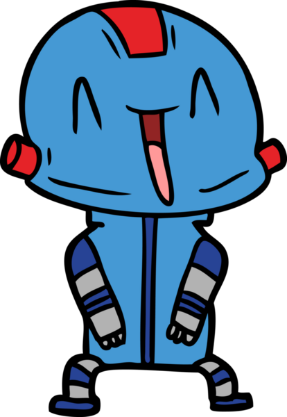 Bir insan tarafından çizilmiş çizgi film robotu