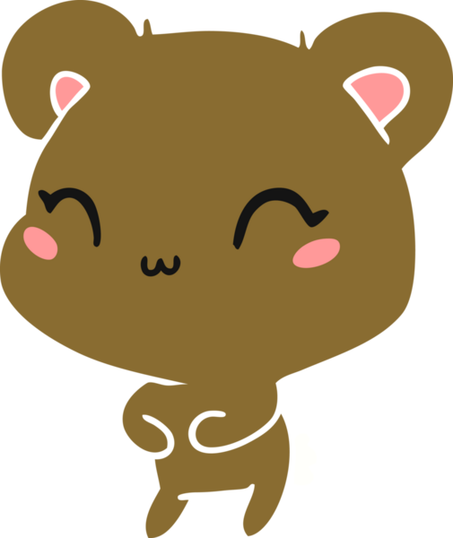 Çizim: kawaii Bir insan tarafından çizilmiş sevimli oyuncak ayı.