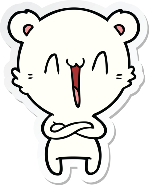 Bir insan tarafından çizilmiş mutlu bir kutup ayısının çıkartması.