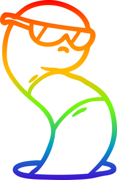 Gökkuşağı gradyan çizgi çizimi Bir insan tarafından çizilmiş havalı solucan