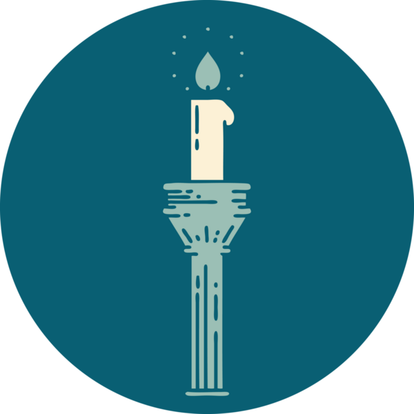 Bir insan tarafından çizilmiş bir şamdanın ikonik dövme şekli