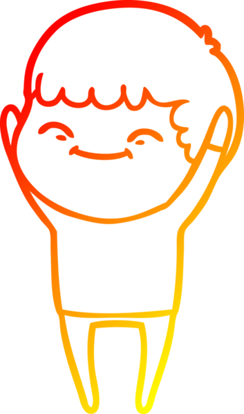 Bir insan tarafından çizilmiş gülümseyen bir çizgi film karakteri çizimi