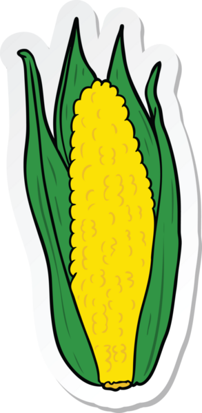 Bir insan tarafından çizilmiş mısırın çıkartması.