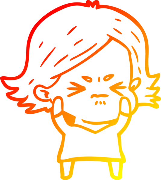 Bir insan tarafından çizilmiş kızgın bir karikatür çizimi.