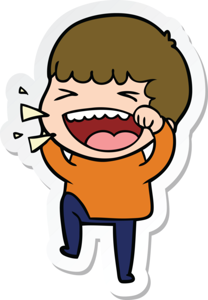 Bir insan tarafından çizilmiş bir karikatür çıkartması.