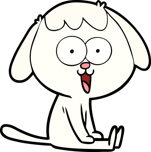 Bir insan tarafından çizilmiş şirin bir çizgi film köpeği.