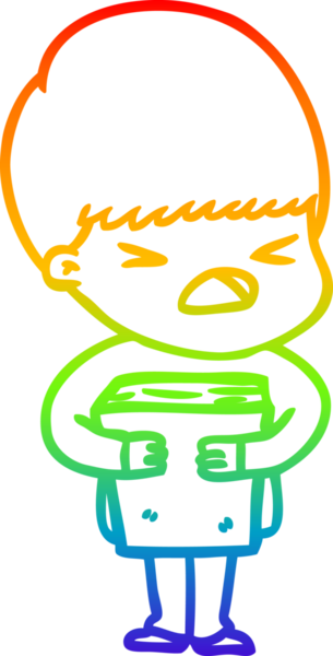 gökkuşağı gradyan çizgi çizimi bir insan tarafından çizilmiş stresli bir adam