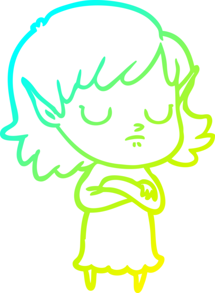 Bir insan tarafından çizilmiş soğuk gradyan çizgi çizimi.