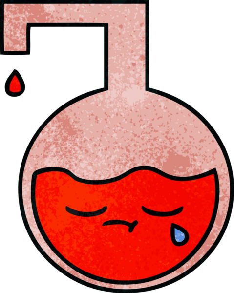 Bir insan tarafından çizilmiş bir bilimsel deneyin retro grunge doku karikatürü