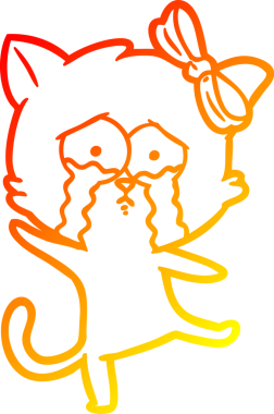 Bir insan tarafından çizilmiş çizgi film kedisinin sıcak çizgi çizimi