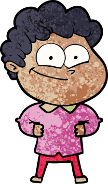 Bir insan tarafından çizilmiş mutlu bir adam.