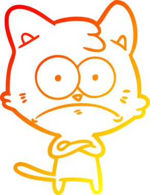 Bir insan tarafından çizilen çizgi film karakterinin sıcak gradyan çizimi