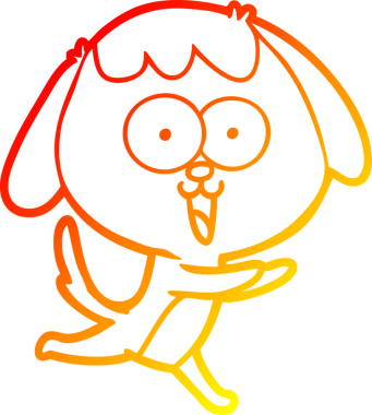 Bir insan tarafından çizilmiş sevimli bir köpeğin sıcak çizgi çizgisi.