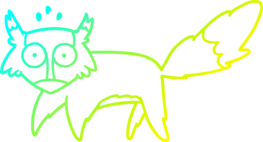 Bir insan tarafından çizilmiş soğuk eğik çizgi bir tilkinin çizimi.