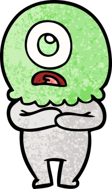 Çizgi film Tepegöz uzaylı uzay adamı bir insan tarafından çizildi.