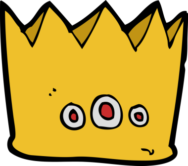 Bir insan tarafından çizilmiş karikatür tacı