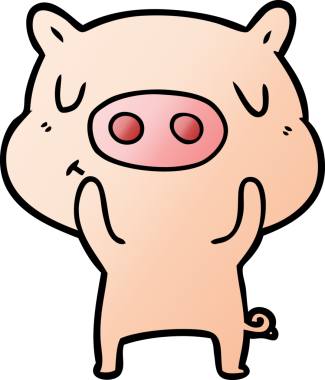 Bir insan tarafından çizilmiş çizgi film içerikli domuz.