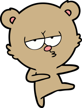 Bir insan tarafından çizilmiş sıkıcı ayı çizgi filmi.