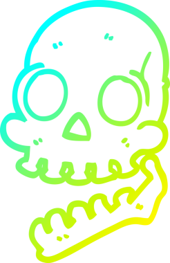 Bir insan tarafından çizilmiş bir karikatür kafatası çizimi