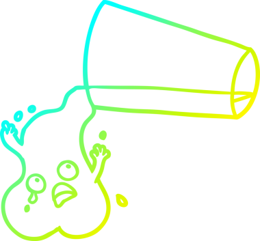 Bir insan tarafından çizilmiş soğuk gradyan su karikatürü.